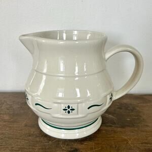 Vintage Longaberger Heritage Green Juice Pitcher | Woven Traditions Pottery Jug